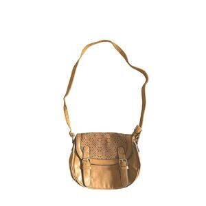 Faux Leather Camel Brown Shoulder Bag